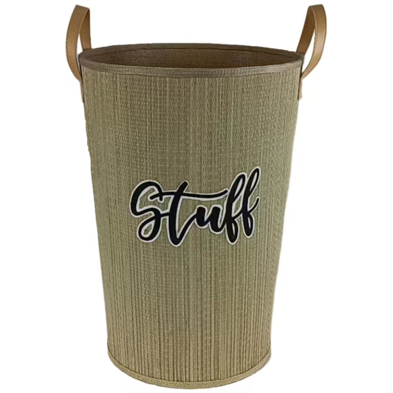Bamboo straw mat basket