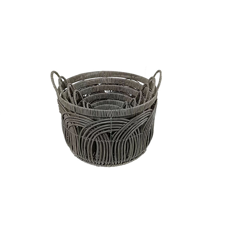 Paper plastic rattan basket