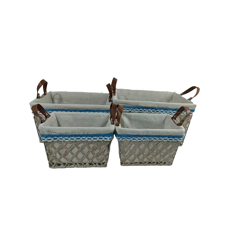 Paper plastic rattan basket